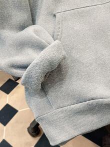 SHEIN Teen Boys Casual Loose Comfortable Versatile Solid Color All-Match Sweatshirt - Grey - View 4