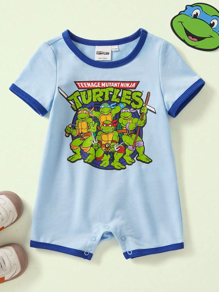 TEENAGE MUTANT NINJA TURTLES | SHEIN 男嬰圓領短袖連身衣 Teen MUTANT TURTLES - 藍色 - 查看 1