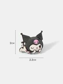 HELLO KITTY AND FRIENDS | SHEIN New Creative Cartoon Pattern Printing Brooch, IP Joint Design, Lovely Personalized, Simple And Generous, Can Also Be Used As Accessories, Suitable For - Black and White - View 11