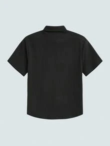 Modcrash Plus Size Men's Solid Color Short Sleeve Single-Breasted Casual Pocket Shirt - View 4