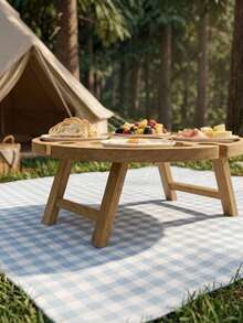 Cirelle Bandeja de cama 1 pieza en madera natural con patas plegables (diseño ergonómico y ligero), ideal para desayunos en la cama, aperitivos, vino, tablet o libro.Perfecta para uso interior (cama, sofá, escritorio) y exterior (picnic, jardín, balcón).Patas de acero resistente con recubrimiento antideslizante - Multicolor - Ver 4