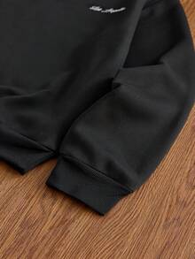 SWAVVY 男士休閒寬鬆版標準尺寸長袖運動衫 黑色刺繡 Polo 領 春秋款 - 黑色 - 查看 8