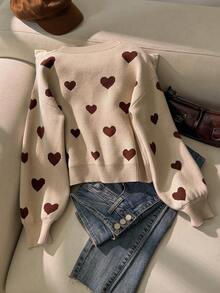 SHEIN Genkimix Kids Fashionable Casual Sweet Cherry Pullover Sweater For Girls Autumn Fall - Multicolor - View 2