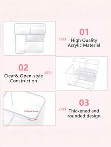 Nail Art Tool Organizer Transparent Plastic Portable Storage Box For Drill Bits Files Brushes Holders Manicure Salon Home Use Sponge Container Rectangular Clear Case - View 4