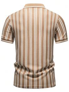 Manfinity Homme 男士標準尺寸紋理 Polo 衫短袖男友禮物父親節 - 彩色 - 查看 2