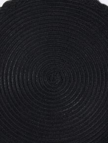 1/4/6/8/10/16/50PCS Black, Simple Bohemian-Style Woven Round Tablecloth With Solid-Colored Braided Lace, Non-Slip Table Mat. Hand-Woven, Non-Slip, Heat-Resistant, Machine-Washable And Easy To Clean - Black - View 6
