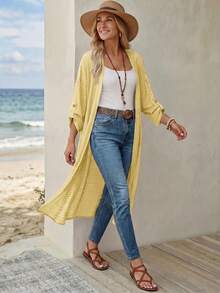 EMERY ROSE Women Coats Winter Fall Tops Fall Women Outfits Fall Outfits Office Wear Going Out Outfits - Yellow - View 4