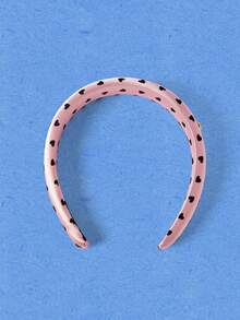 Popjeli 2 piezas Diadema de satén con estampado de amor, rosa y negro, versátil para uso diario - Multicolor - Ver 8