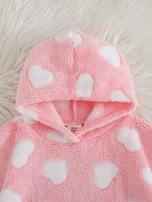 Cozy Pixies Bata de baño con capucha para bebé niña, de franela absorbente, linda y cómoda, apta para otoño/invierno, manta para diversas estaciones y ocasiones como baño y playa - Rosa Pálido - Ver 8