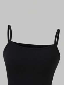 SHEIN 3件組 黃色長袖條紋數位印花上衣、黑色長褲、細肩帶背心，適合春夏戶外穿著 - 彩色 - 查看 3