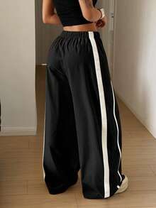 Maweii Plus Size Women's Drawstring Leg Casual Pants Fall - Black - View 2