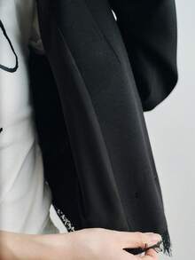 MOTF PREMIUM URBAN LACE PATCHWORK CROPPED BLAZER SPRING/SUMMER - Black - View 7