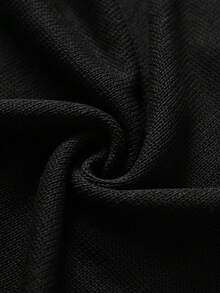 ROMWE MEN Street Life Men's Letter Beaded Round Neck Short Sleeve Distressed Knit Top - Black - View 5