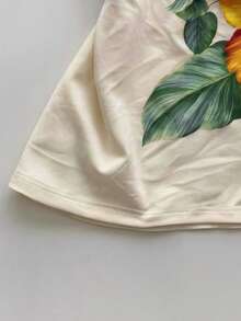 IslaSuriya Floral Print Halter Neck Tie Back Camisole For Women, Fashionable Vacation Wear - Multicolor - View 6