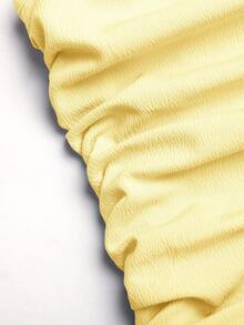 SHEIN Tween Girl Summer Casual Vacation Minimalist Comfortable Layered Ruffle Hem Strapless Puff Dress, Tween Girl Outfit, Girls Dress Suitable For Multiple Occasions, Wearable All Seasons - Yellow - View 4