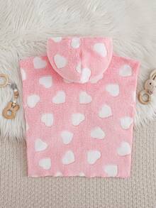 Cozy Pixies Bata de baño con capucha para bebé niña, de franela absorbente, linda y cómoda, apta para otoño/invierno, manta para diversas estaciones y ocasiones como baño y playa - Rosa Pálido - Ver 2