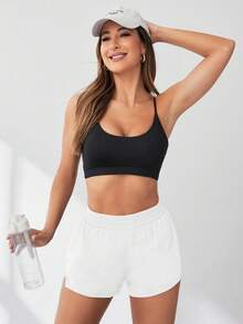 SHEIN Velisys 夏季 2 合 1 跑步舒適防磨瑜伽短褲 - 彩色 - 查看 7