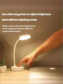 Teckwe USB Rechargeable LED Desk Lamp, Eye-Caring Reading Light, USB Powered, 3 Brightness Levels, Switchable White/Neutral/Warm Light Modes, Night Light Function, Ideal For Home Office Reading & Study, 800mAh Battery Capacity - Three-tone Lighting - View 6