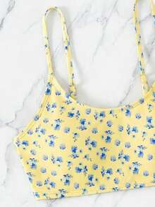 Swim Vcay Women's Fashion Vacation Random Print Camisole And Shorts Swimwear Set, Beach & Seaside - Multicolor - View 5