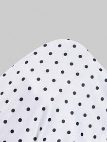 SHEIN EZwear 女款優雅小巧白色修身削肩上衣，對比蕾絲喇叭袖貼身上衣，透氣舒適，適合咖啡廳散步與日常雜事 - 白色 - 查看 10