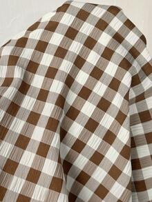 Weeklong Plus Size Casual Loose Plaid Jumpsuit For Vacation - Multicolor - View 4