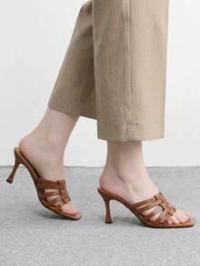 CUCCOO BIZCHIC Simple And Generous, Fashionable And Versatile, Casual Workplace Commuter Women's High-Heeled Sandals - Brown - View 5