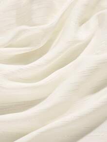 SOLERSUN White Threaded Chiffon Non-Stretch Fabric Elastic Waistband Loose Pleated Trousers Picnic Party Summer Elegant Beach - Apricot - View 9