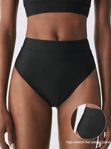 YARNWELL Women's Summer Beach Solid Color Casual Bikini Bottoms - Black - View 4
