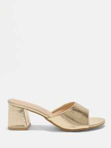 CUCCOO CURVES Plus Size Women's Simple Classic Design Bund Sandals For Christmas Wide Fit - Gold 511 - View 2
