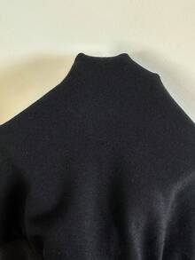 SHEIN EZwear Zip Up Raglan Sleeve Drawstring Hoodie,Long Sleeve Tops In Autumn/ Back-To-School School Black Casual - Black - View 8