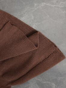 Momance Maternity Sweater Vest, Fitted V-Neck With Metal Button Design, Solid Color Knit, Casual Everyday Wear, Versatile Outerwear Winter - Brown - View 8
