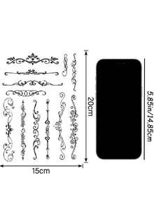 Handbook Transparent Silicone Stamp With Retro Background Base Stamp For DIY Decorative Handbooks, Rubber Stamp For Music Scores, Letters - 1set - View 5