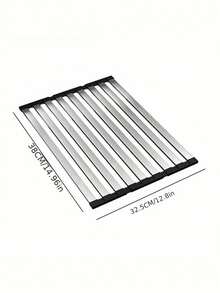 1 PC Foldable Roll Up Collapsible Rust Proof Moisture Control Water Drainage Hooks Kitchen Sink Drain Board Drying Rack Over Sink Dish Drying Mat For Countertop Space Saving Home Kitchen Organizer Multipurpose - multicolor - View 2