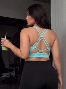 Slayform Women's Plus Size Solid Color Cropped Tank Top For Daily Wear And Fitness - Multicolor - View 2
