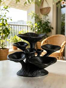1 pieza Estante con ganchos creativos en forma de hongo, soporte para joyas, organizador artístico para dormitorio, oficina, sala de estar, regalo para San Valentín, Día de la Madre, Día del Padre, boda y hogar - Negro - Ver 6