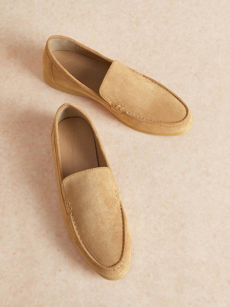 Rosivie Ladies' Easy Slip-On Slim Fit Sailing Loafers Flat Shoes - Brown - View 1
