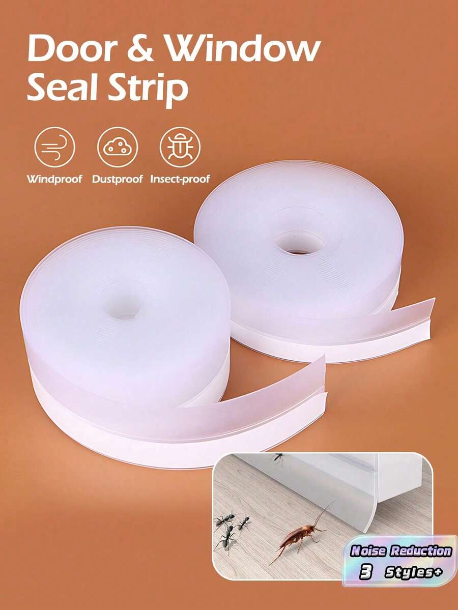 1 PC Self Adhesive Weather Stripping Door Seal Strip Draft Stopper Windproof Soundproof Heat Insulation Gap Filler For Door Window Frame Home Improvement Noise Reduction Durable Flexible Strong Adhesive Easy Cut To Fit Practical - Multicolor - View 1