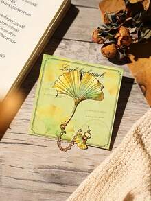 1PC Vintage Metal Leaf Bookmark With Chain Charm Hollow Design Exquisite Ginkgo Maple Clover Lotus Pendant Ideal Gift For Book Lovers Students Teachers Writers Readers 6 Styles Random Assorted - multicolor - View 9