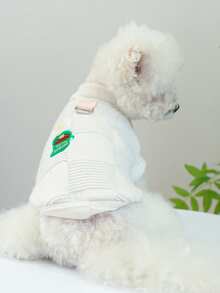 PETSIN 1 Piece Of Universal Clothing For Cats, Dogs, And Pets, Casual And Comfortable Early Autumn Knitwear Vest, Suitable For Home Leisure And Outdoor Strolling - White - View 4