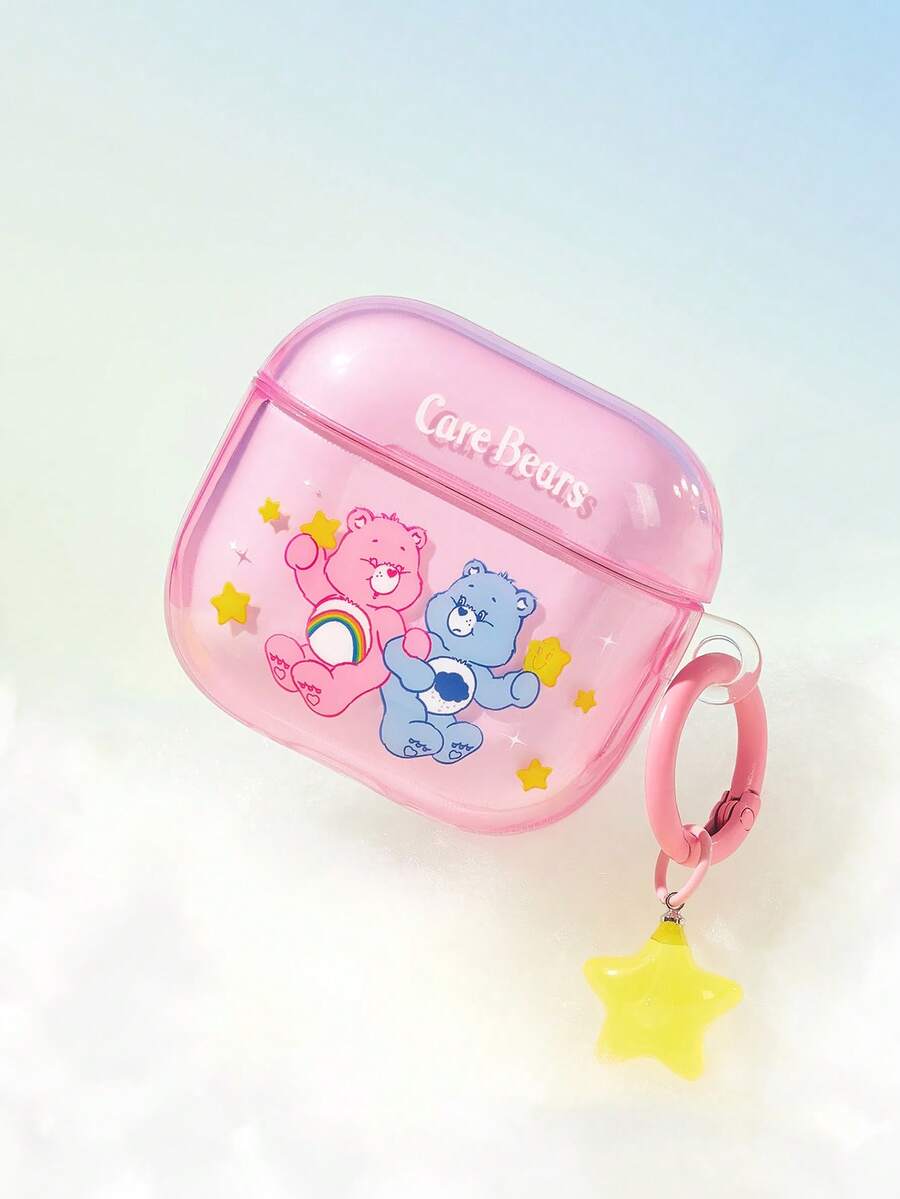 SHEIN X Care Bears 卡通圖案防摔保護藍牙耳機保護套附吊飾,適用於 iPod - 彩色 - 查看 1