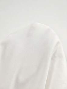 Balvessa Black And White Color Block Off-Shoulder Elegant Commute Long Sleeve Women's Blouse - White - View 5