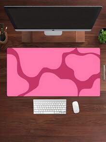 1PC Extra Large Non Slip Rubber Base Washable Polyester Pink Gaming Office Mouse Pad Desk Mat For Computer Keyboard Laptop Home Remote Work Desk Accessory - multicolor - View 2