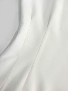 SHEIN Franclia 女款夏季 Polo 領短袖收腰 A 字洋裝，簡約顯瘦設計，適合日常通勤、外出與野餐 - 黑與白 - 查看 6