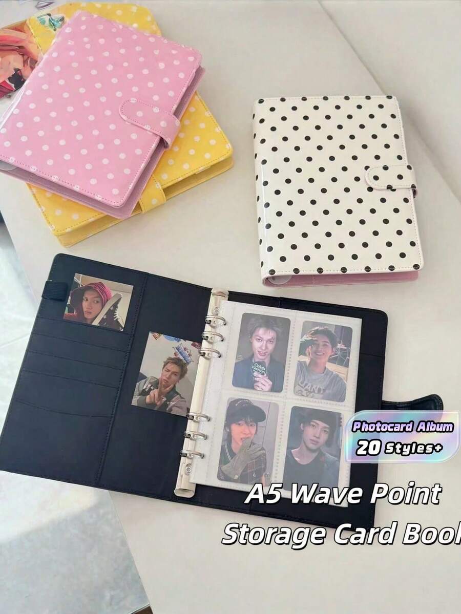 1SET ألبوم بحجم A5 بغلاف من جلد PU، 25 ورقة، 4 جيوب شبكية لكل صفحة، حامل منظم لتخزين بطاقات الصور الخاصة ب- Kpop وبطاقات التداول، محمول ومتين مع أكمام شفافة، سهل الوصول للمحبين والجامعين للمنزل والمكتب - متعدد الألوان - مشاهدة 1
