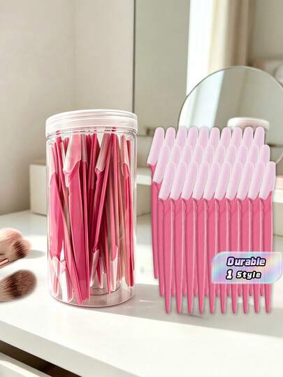60 Piece Rose Red Eyebrow Trimmer Set, Eyebrow Trimmer/Shaver, Exfoliating Shaving Tool, Body Hair Trimmer And Facial And Eyebrow Shaver Set, Long Handled Blade With Precise Protective Cover, Women'S Eyebrow Trimmer Tool