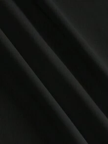 SHEIN 孕婦純色百褶休閒百搭日常穿著上衣 - 黑色 - 查看 6