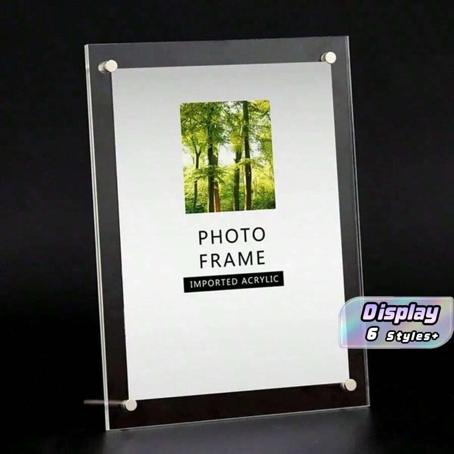 1 Pc 5inch/6inch/7inch/8inch/10inch/A4 PictureFrame Acrylic PhotoFrames Certificate Camp PosterDisplay Stand Frame Rectangle PaperHolder TabletopDecor - transparent - View 1
