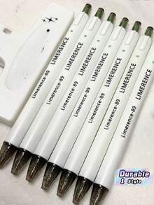5Pcs Jasmine White Tea Scented Retractable Gel Pens, Cute Ins Aesthetic No Clip Design, Quick Dry Smooth Writing Black 0.5mm Fine Point Pens, Student Exam & Journal Stationery - A - View 1