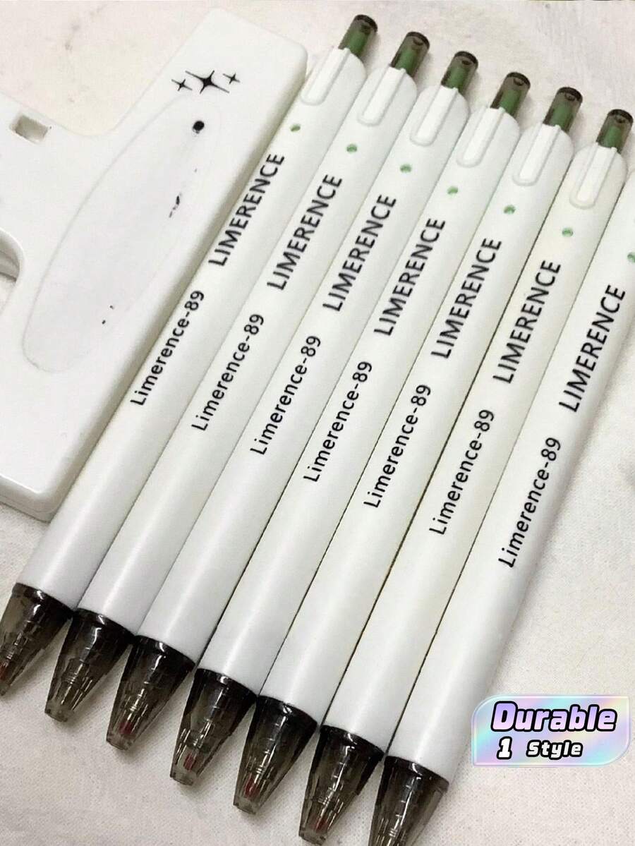 5Pcs Jasmine White Tea Scented Retractable Gel Pens, Cute Ins Aesthetic No Clip Design, Quick Dry Smooth Writing Black 0.5mm Fine Point Pens, Student Exam & Journal Stationery - A - View 1
