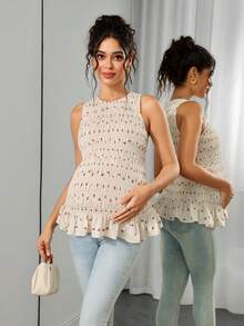 SHEIN Women's Printed Elegant Maternity Cute Camisole Tank Top Photoshoot White Summer - Multicolor - View 7